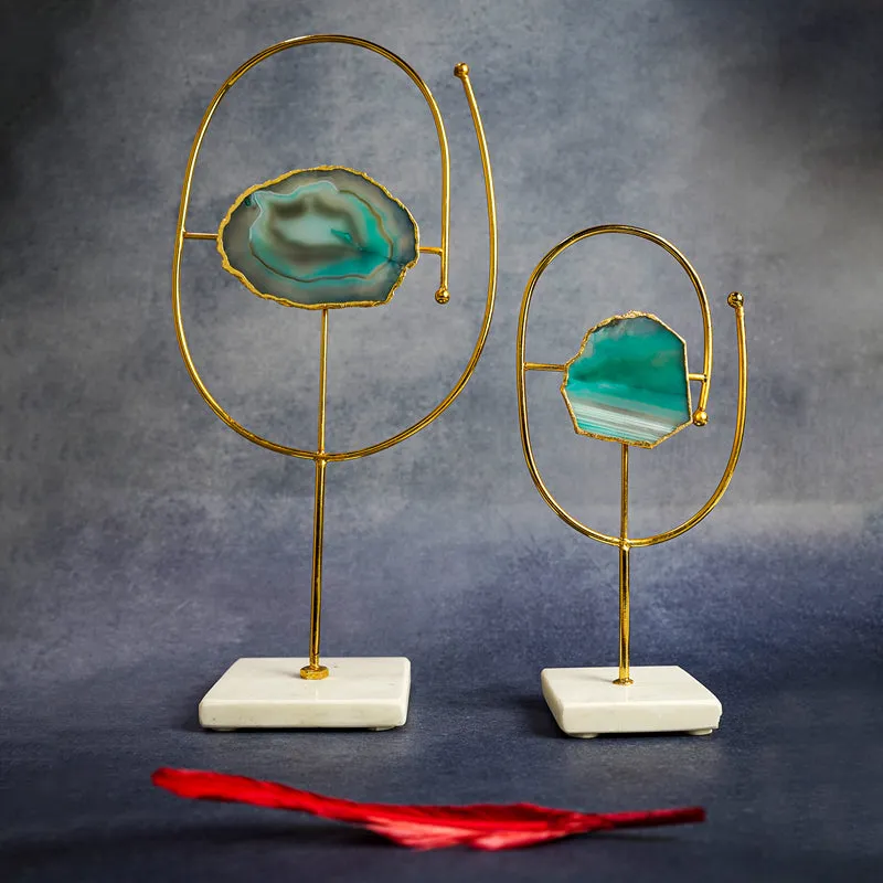 Auralith Loop Handcrafted Agate Showpiece - Set Of Two media 4