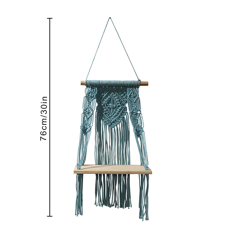 Knotix Macrame Wall Shelf - Turquoise media 5