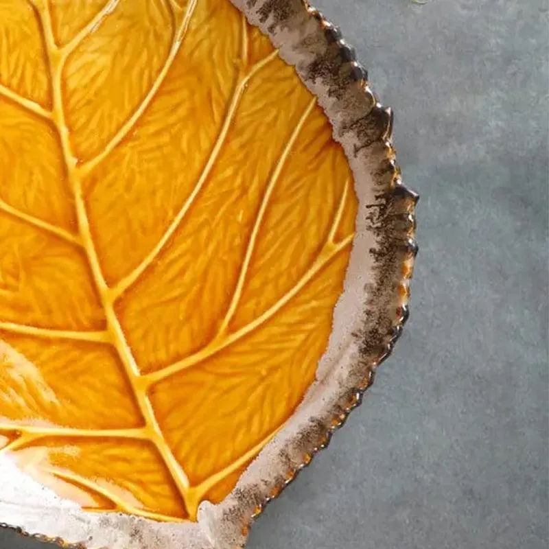 Bubbly Bliss Leaf Handmade Ceramic Platter media 4