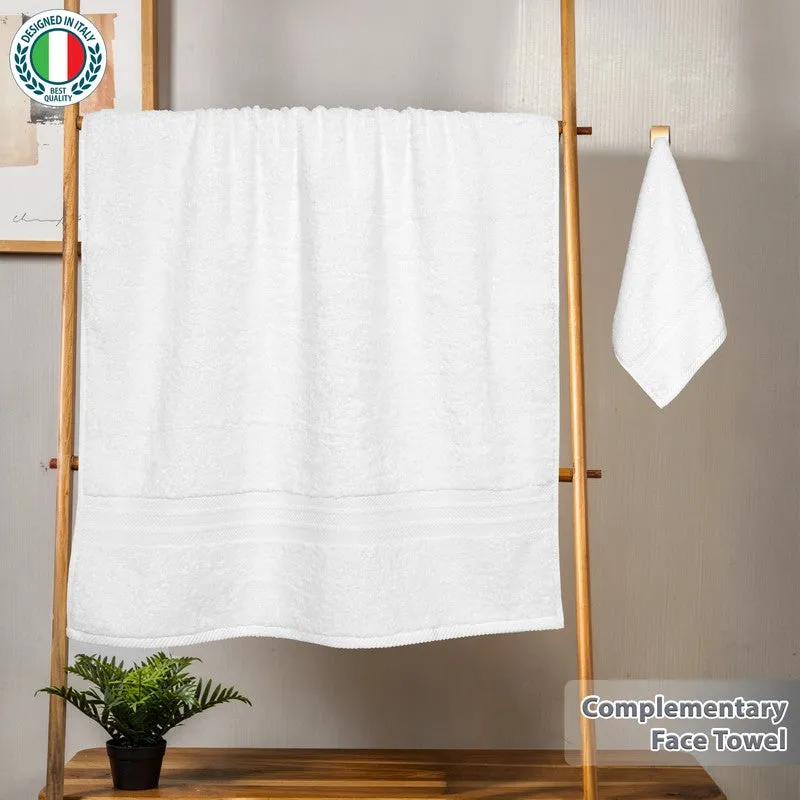 PlushAura Cotton Bath Towel (White) media 4