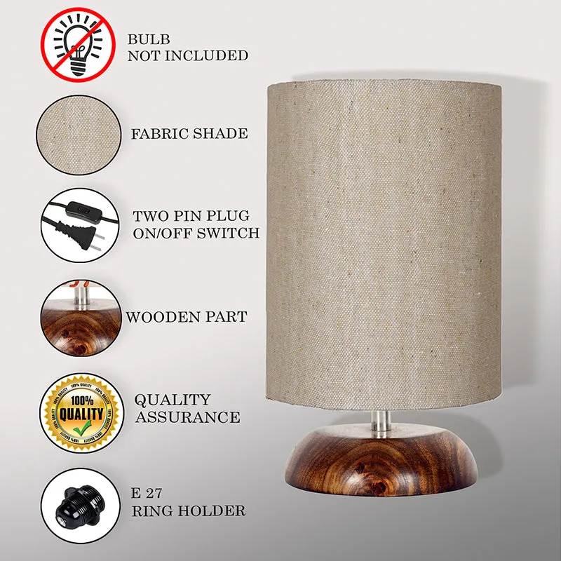 Oleda Disc Wooden Table Lamp - Beige,Brown media 4