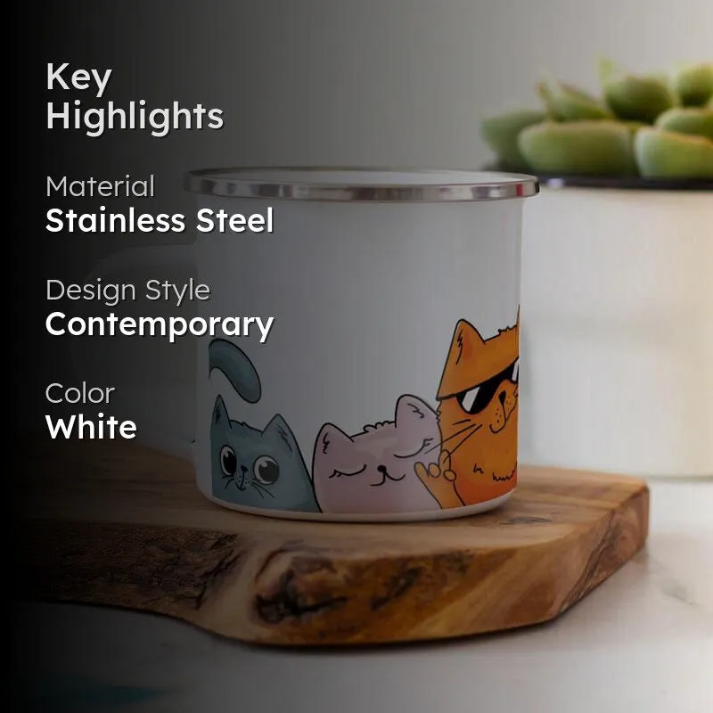Feline Stainless Steel Coffee Mug (330 mL) media 2