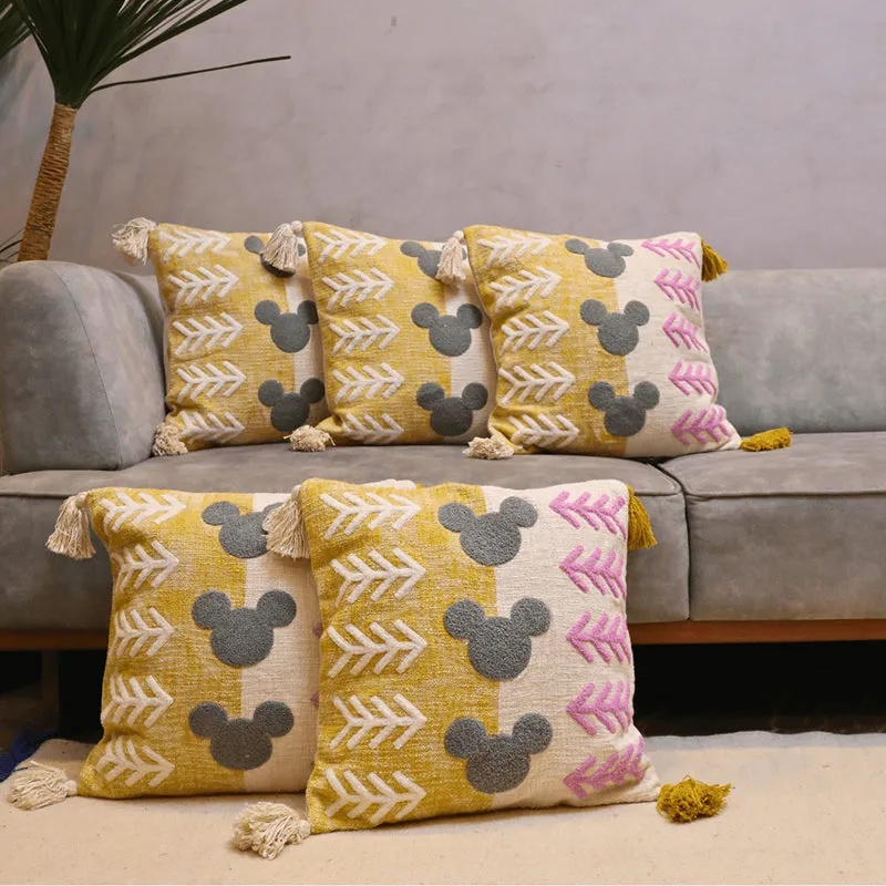 Plush Pavilion Tufted Cushion Cover (Multicolor) - Set Of Five media 4