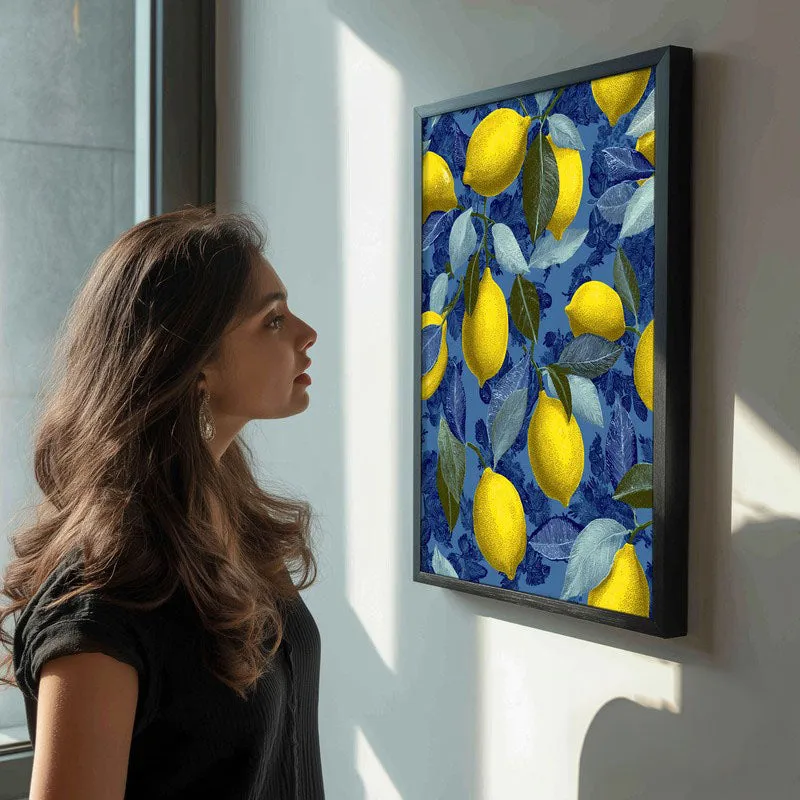 Lemon Grove Canvas Wall Painting - Black Frame media 5