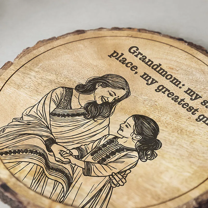Grand Mother: Greatest Gift Wood Showpiece - Round media 4