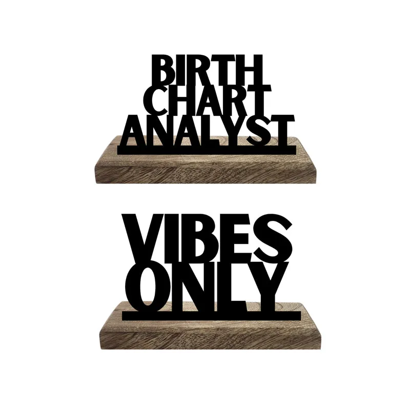 Vibes Only Typography Showpiece - Set Of Two media 4