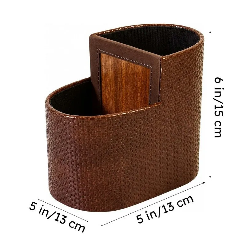 Tishue Faux Leather Cutlery Stand - Brown media 9