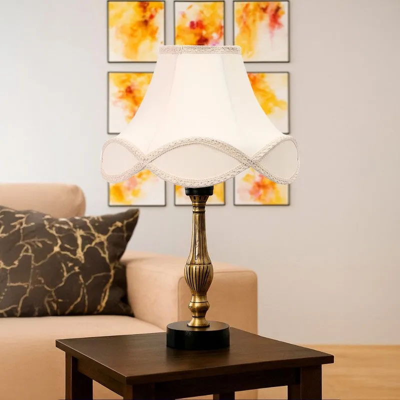 Aurelo Elro Wooden Table Lamp - OffWhite media 4