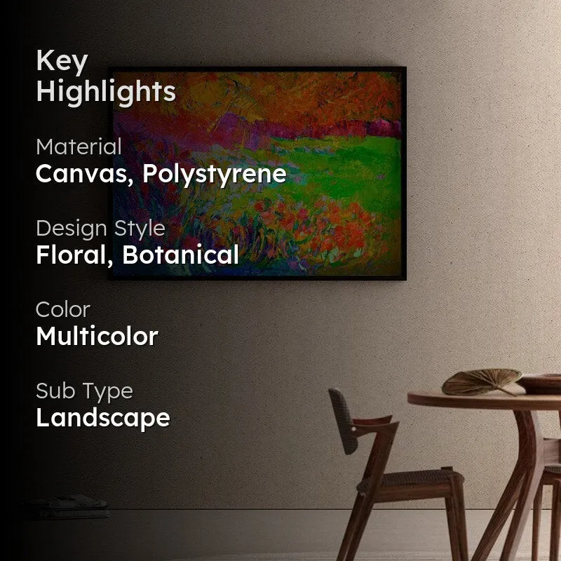 Meadow Lands Canvas Wall Painting - Black Frame media 2