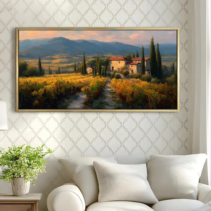 Tuscan Reverie Canvas Wall Painting With Frame media 4