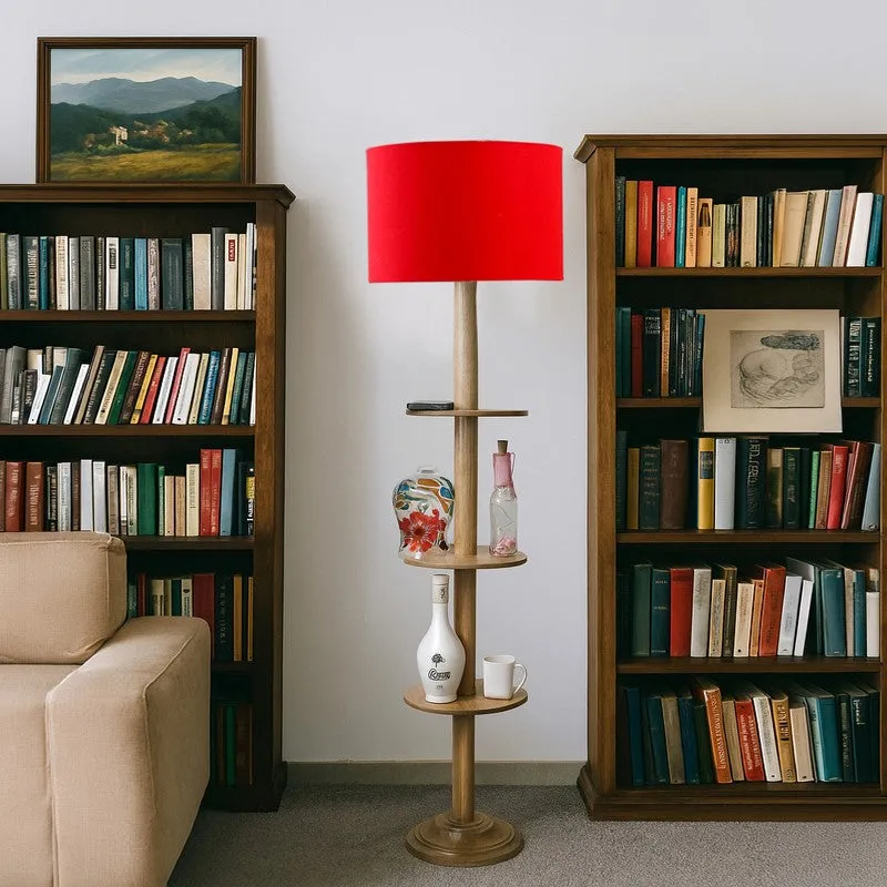 LumiCrate Tower Wooden Floor Lamp - Red media 3