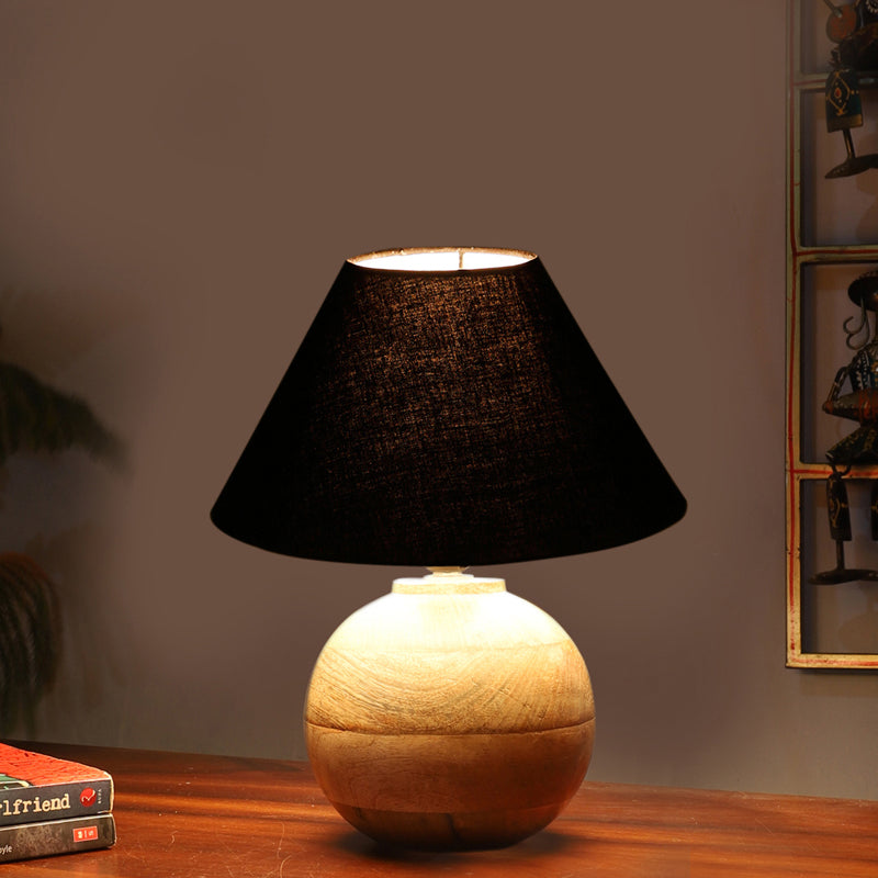 Cotin II Orb Cotton Table Lamp - Black,Brown