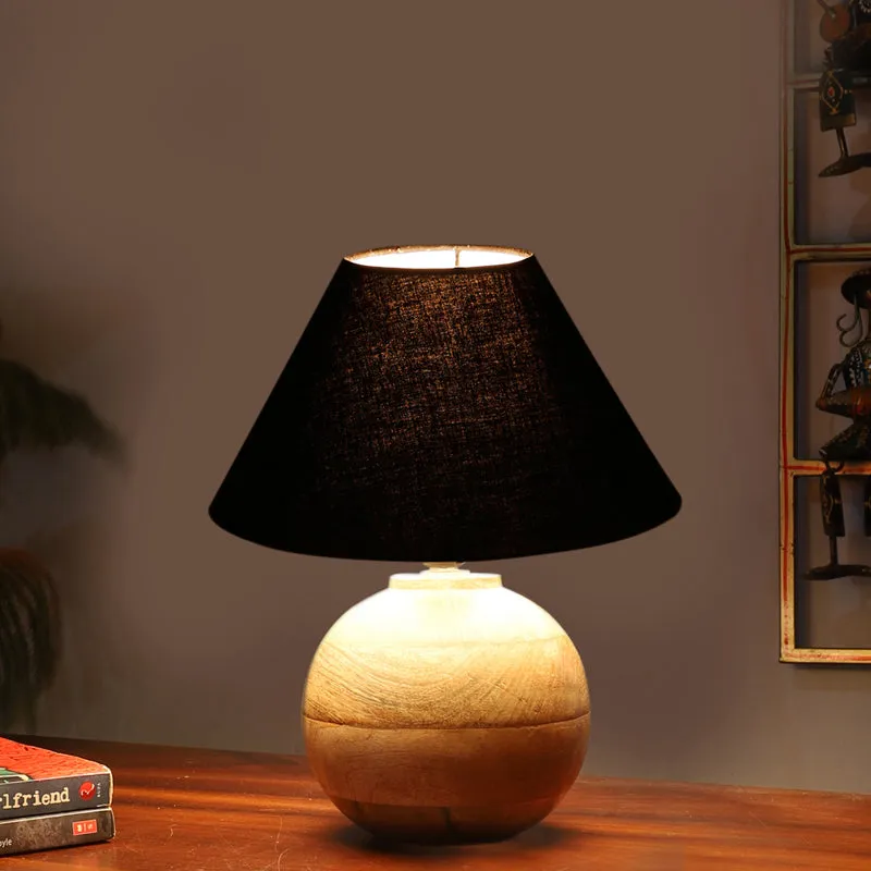 Cotin II Orb Cotton Table Lamp - Black,Brown media 1