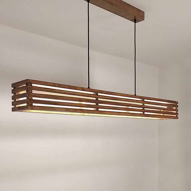 Glitz Linear LED Carved Wooden Ceiling Lamp media 3