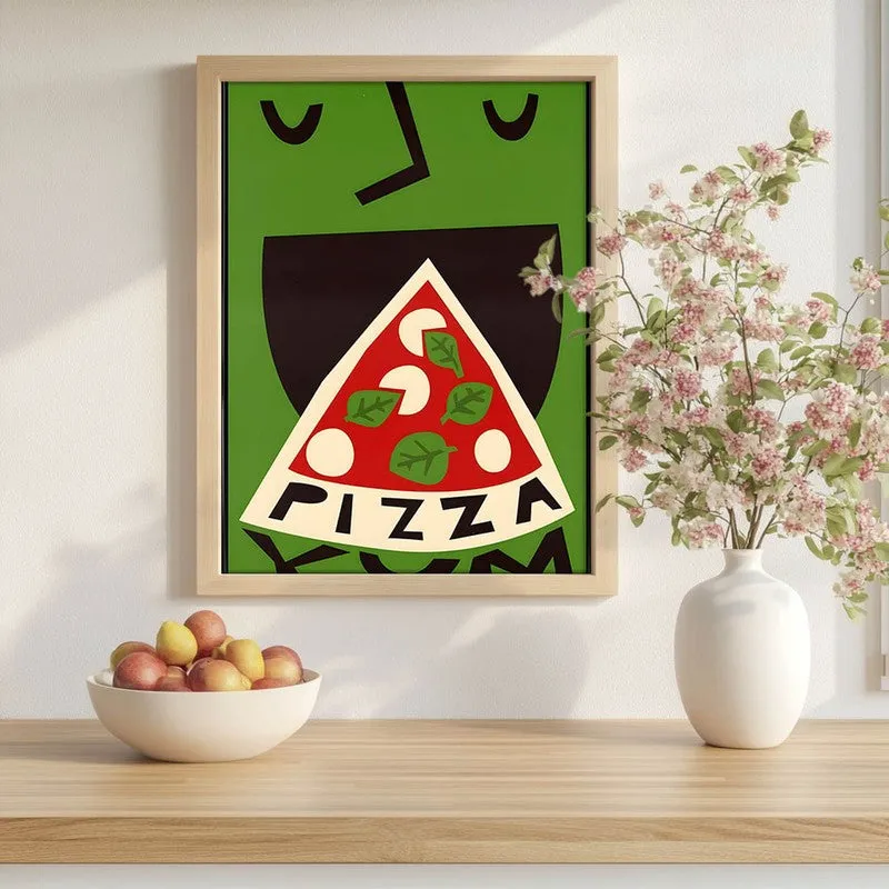 Pizza Bliss Archival Canvas Wall Art - Brown media 1