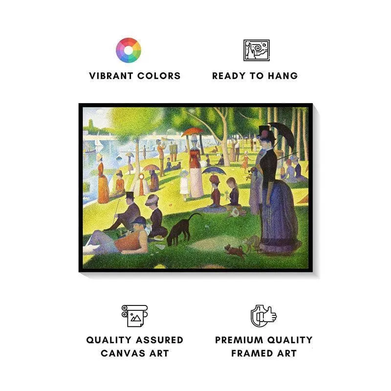 A Sunday Park Canvas Wall Painting - Black Frame media 4
