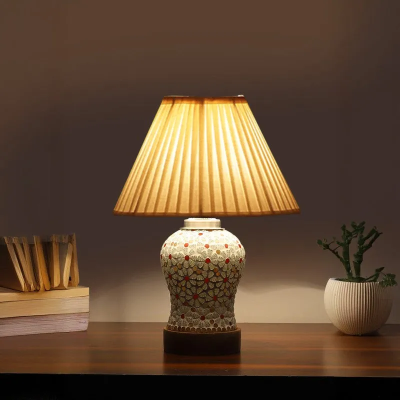 Harmyra Pleatra Wooden Table Lamp - Multicolor media 1