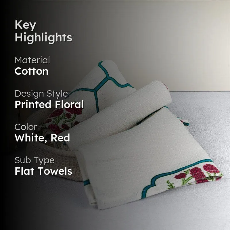Jaipuri Jewel Waffle Hand Towel - Set Of Two media 2