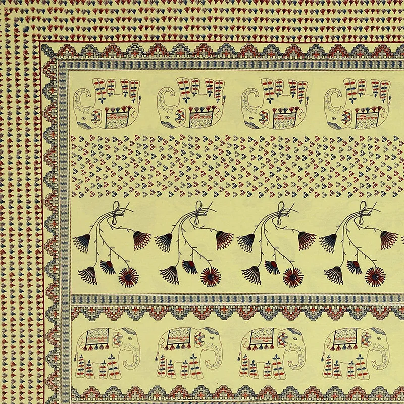 Aashvi Ethnic Cotton Bedsheet (Light Green) - 180 TC media 3