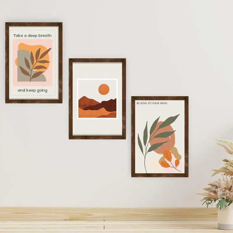 Desert Muse Paper Wall Painting With Frame - Brown media 4