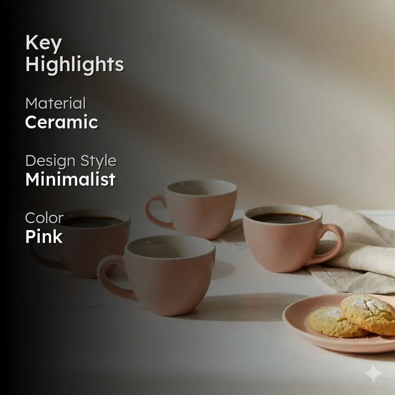Misty Ceramic Tea Cup (80 mL Each) - Set Of Four media 2