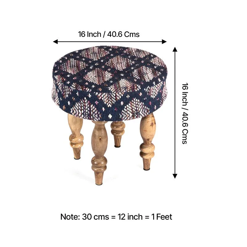 Axion Sheesham Wooden Bench with Stools (Blue) - Three Piece Set media 10