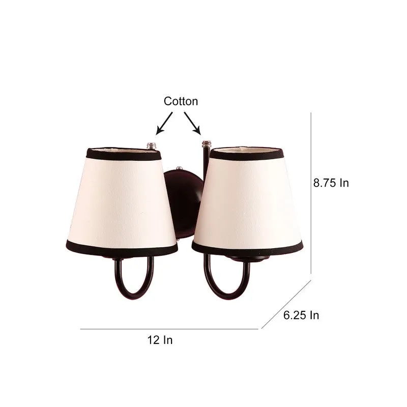 OrbitShade Contrast Trim Twin Cotton Wall Lamp - Ivory media 8