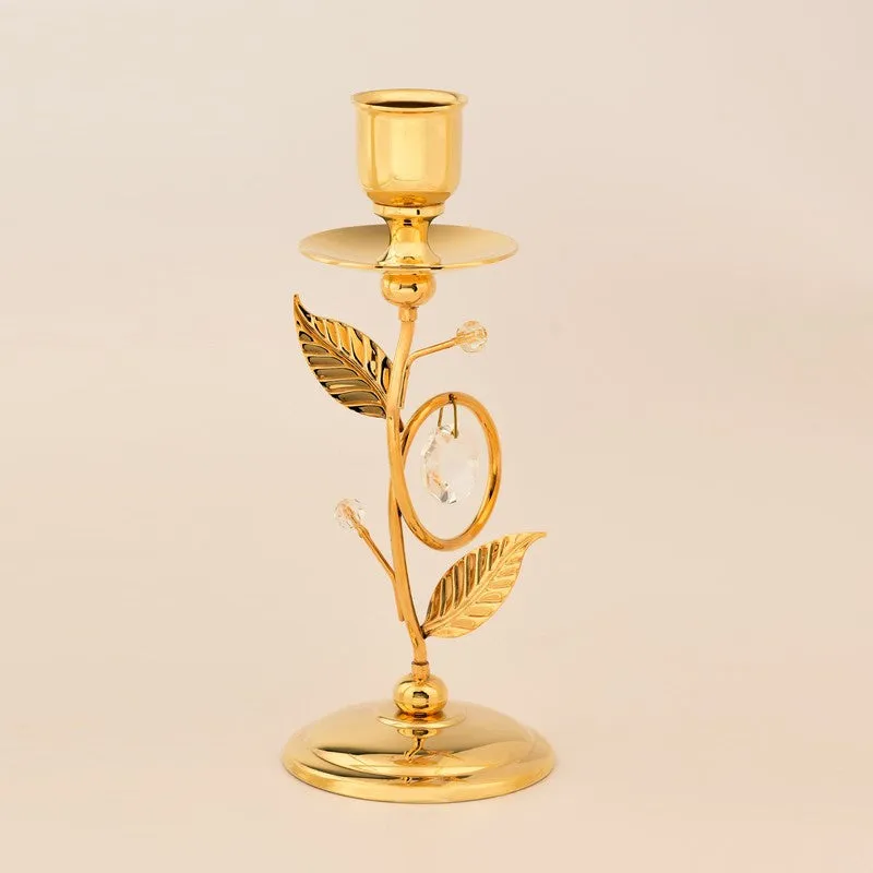 Petal Tower 24K Gold Plated Mild Steel Candle Holder media 3