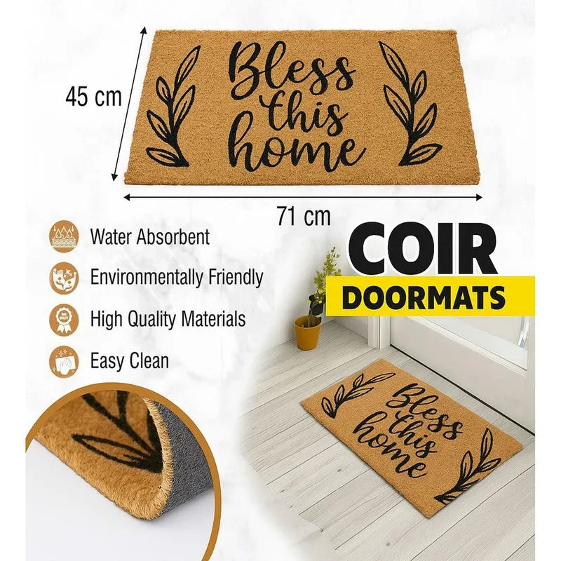 Bless This Home Coir Door Mats - Brown media 10