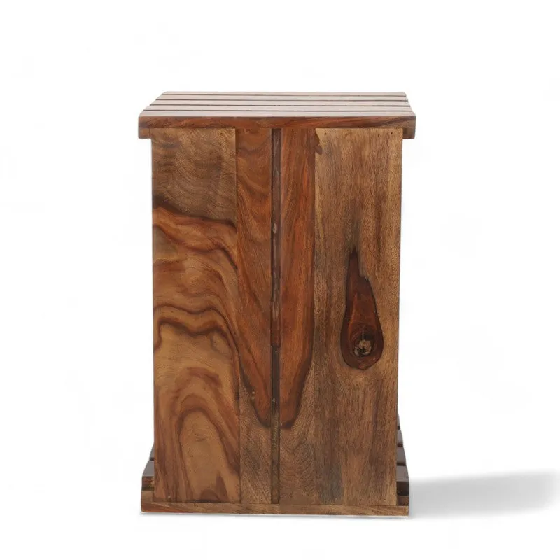 Yverix Sheesham Wooden Side & Bedside Table - Brown media 6