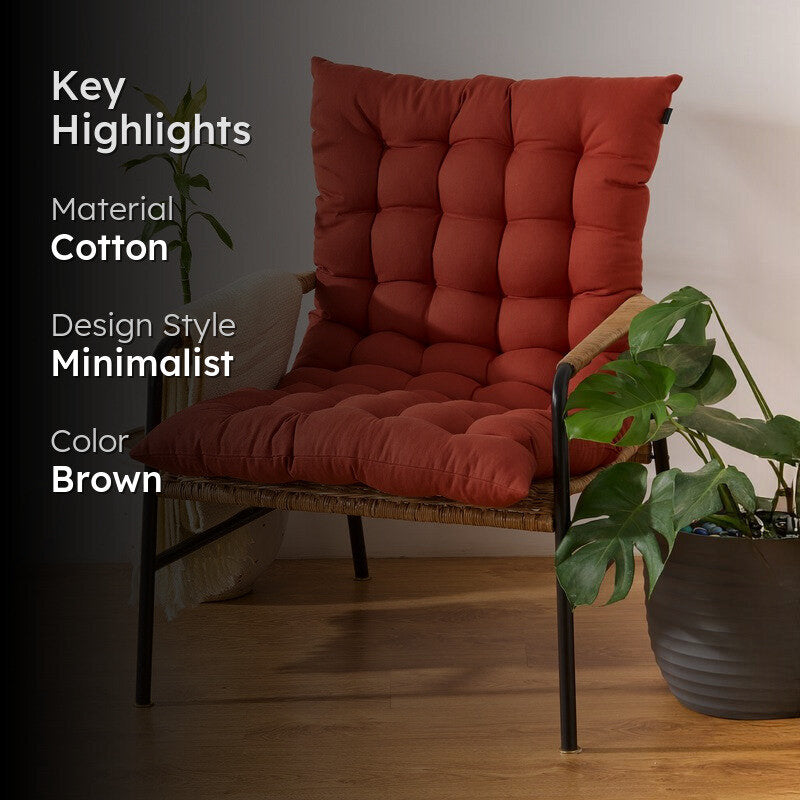 Travis Cotton Floor Cushion - Terracotta Brown media 2