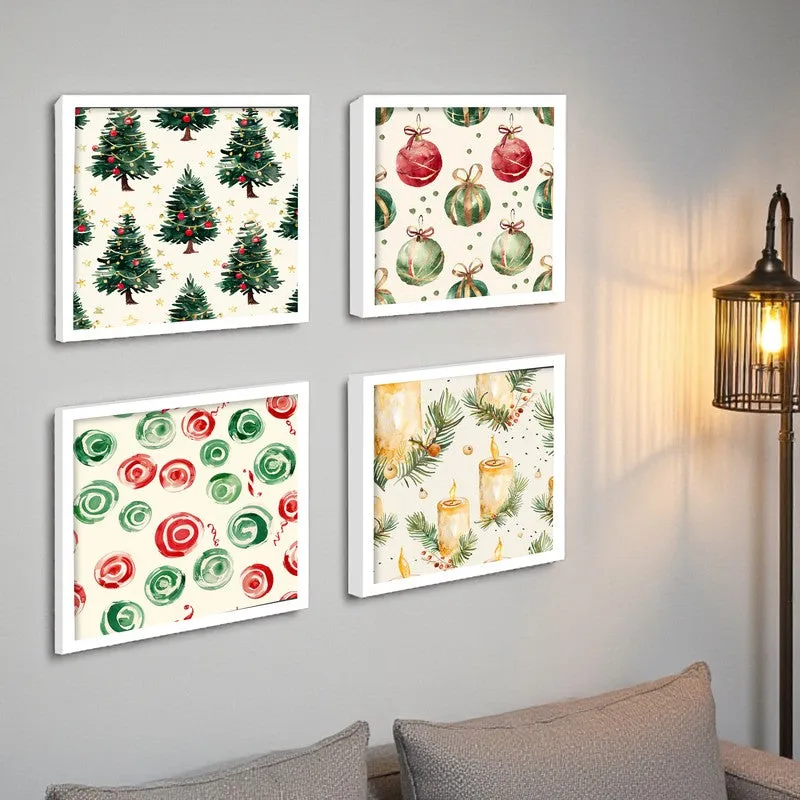 Merry Aura Wall Painting - Set Of Four media 5