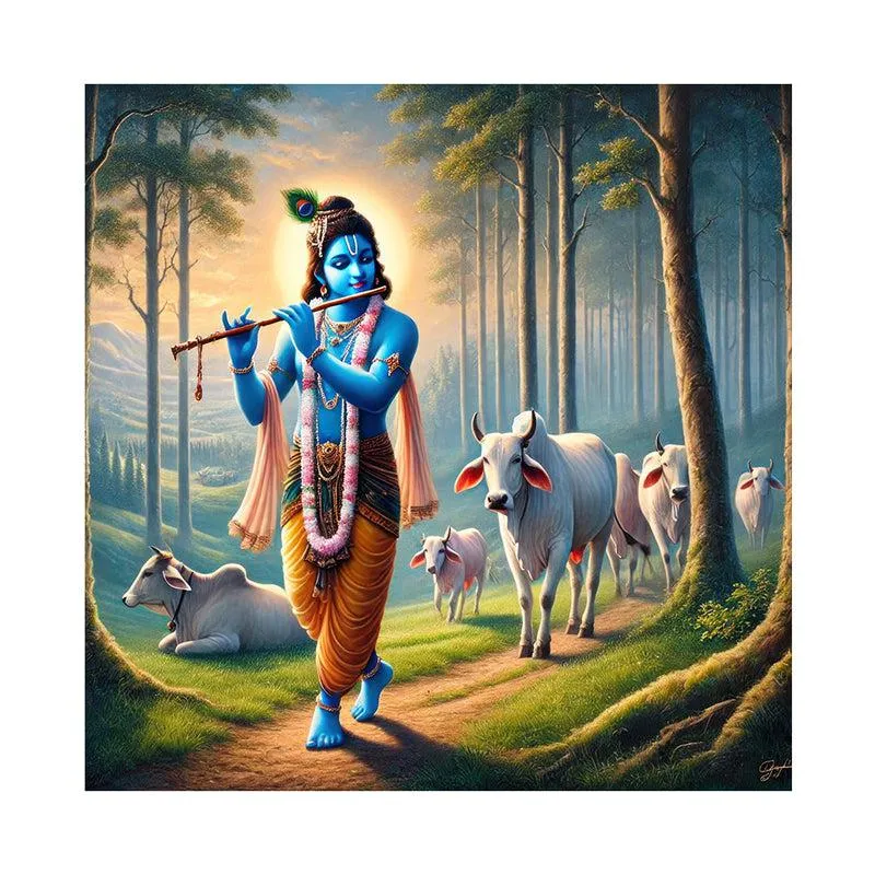 Krisgna Janardhana Wall Painting media 4
