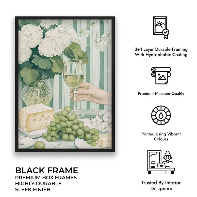 Floral Champain Archival Canvas Wall Art - Black media 10