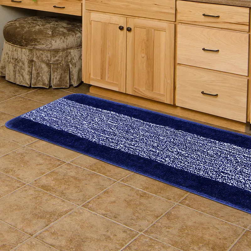 Marvis Anti Skid Micro Fiber Runner Rug - Blue media 3