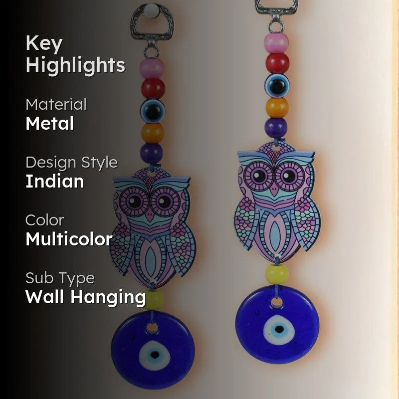 Boheme Owl Evil Eye Metal Wall Accent - Set Of Two media 2