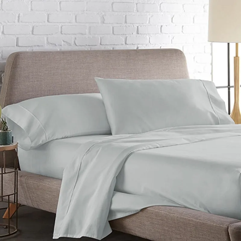 Maison Solid Cotton Pillow Cover (Light Grey,1000TC) - Set Of Two media 1