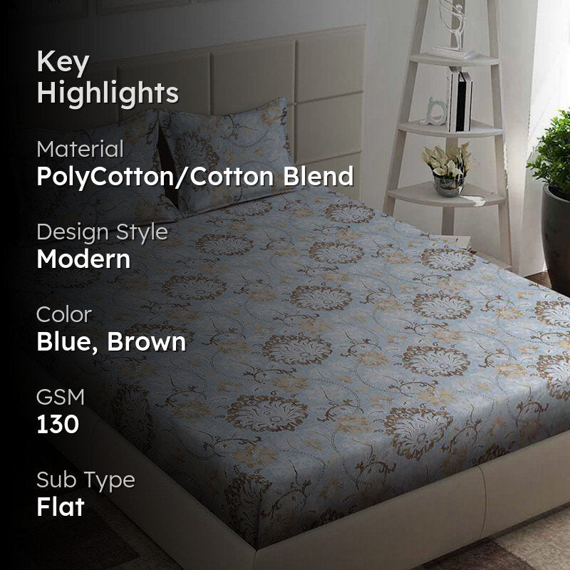Petal Fractals Floral Bedsheet - 130 GSM media 2
