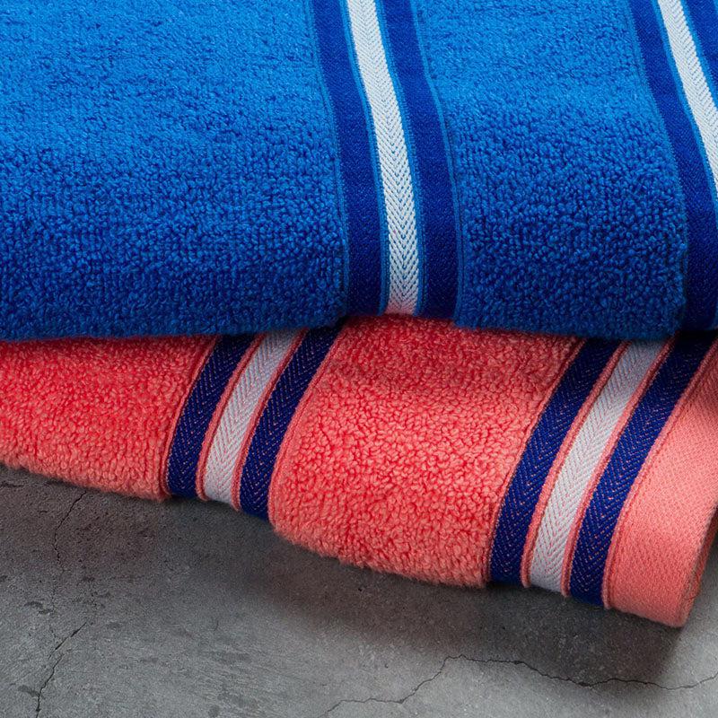 Nautica Dove Down Cotton Towel Set (Royal Blue & Coral) - Set Of Two media 5