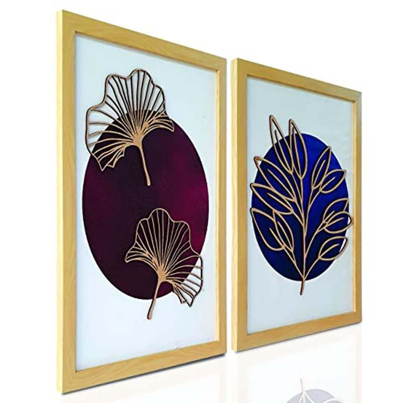 Gold Etched Leaves Wall Art - Set Of Two media 6