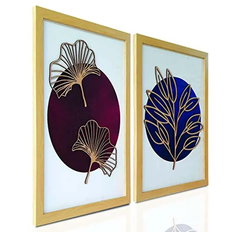 Gold Etched Leaves Wall Art - Set Of Two media 6