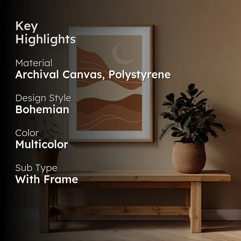 Desert Drift Canvas Wall Painting With Brown Frame media 2