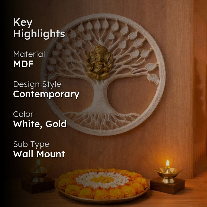 Eternal Tree of Life Ganesha MDF Wall Accent media 2