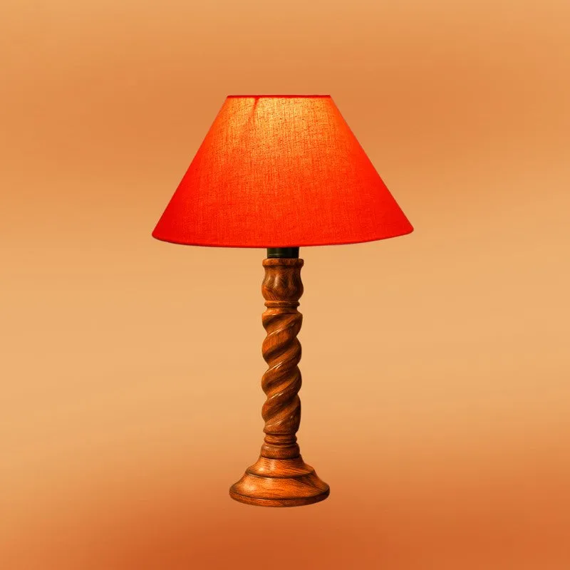 Elvane Kyra Wooden Table Lamp - Orange media 6