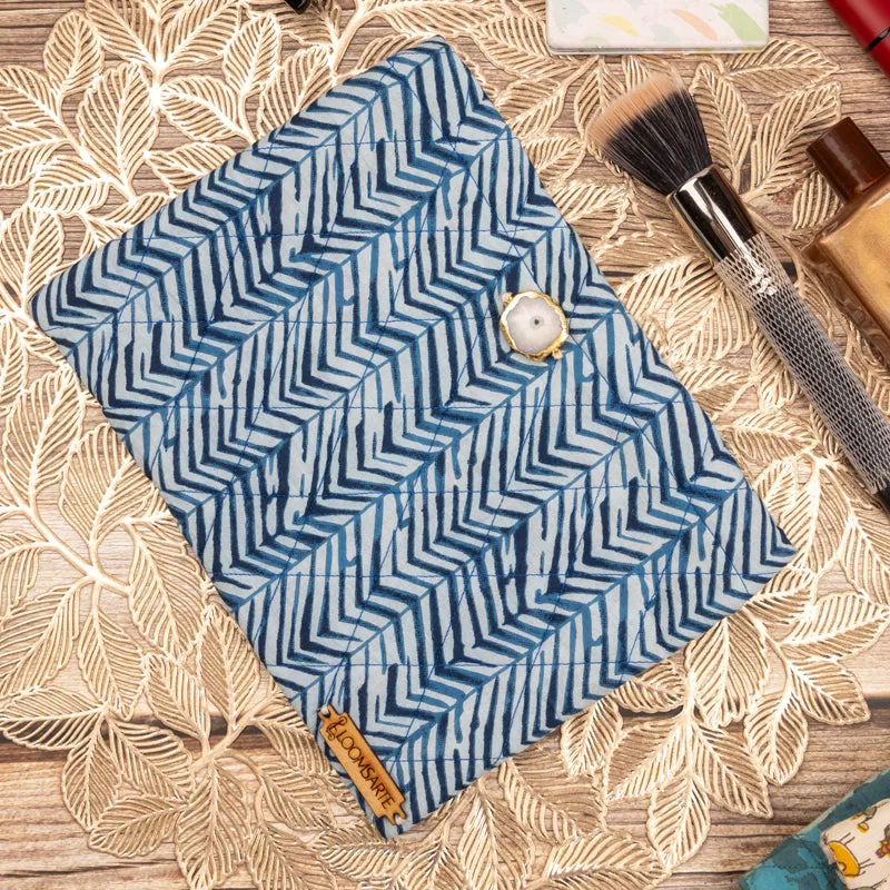 Azure Chevron Fabric Travel Pouch media 1