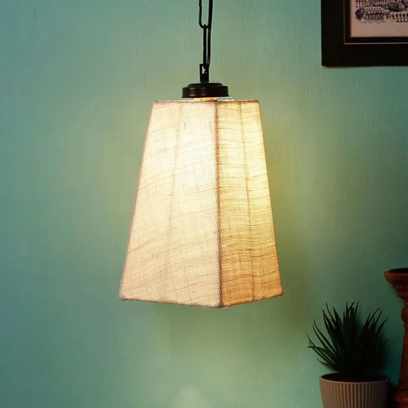 Perky Pyramid Jute Ceiling Lamp media 1