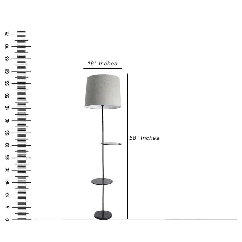 Amera Black Floor Lamp With Shelf media 5