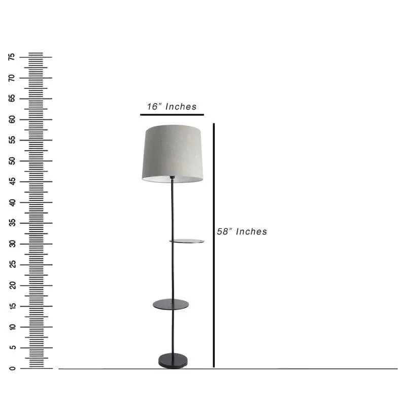Amera Black Floor Lamp With Shelf media 5