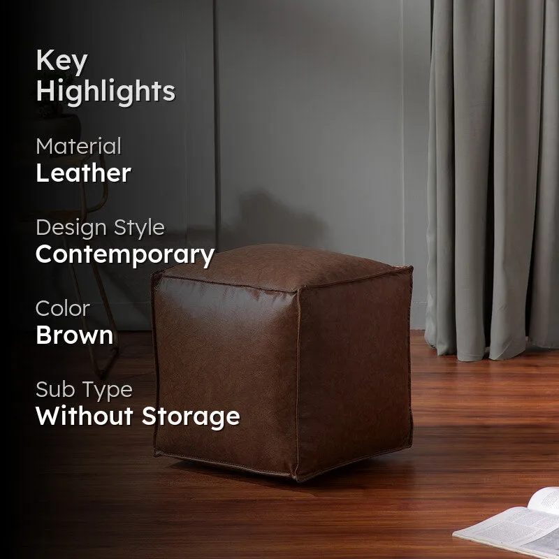 Linear Edge Pouffe - Brown media 2