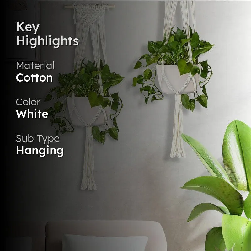 Gigi Macrame Plant Hanger - Set Of Two media 2